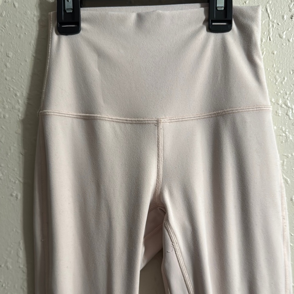 Women's Cream High-Waisted Leggings - Picture 2 of 7